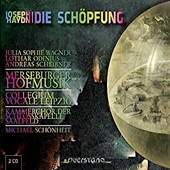 Cover "Haydn Schöpfung" mit Ölgemälde einer Weltkugel und Schrift in Regenbogenfarben